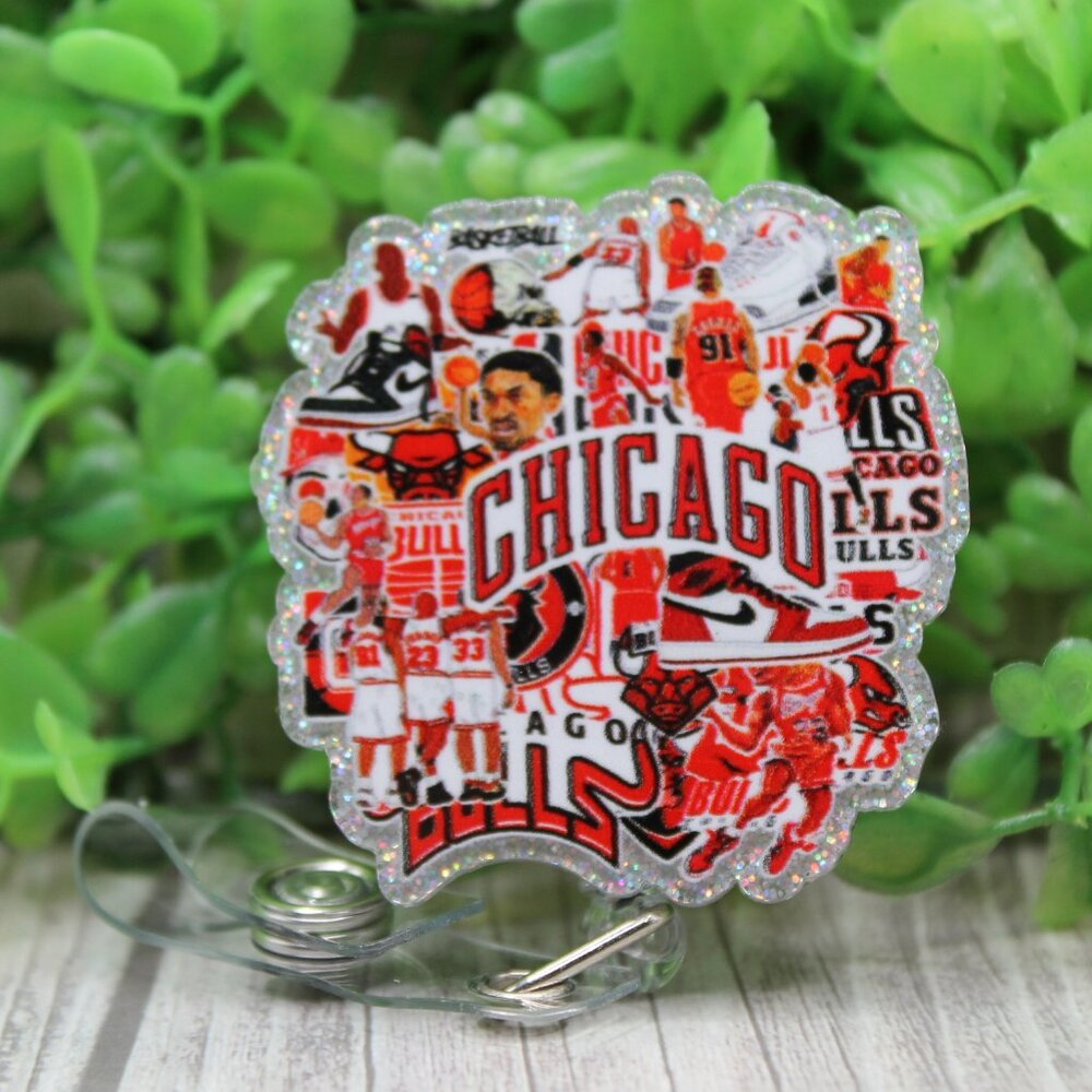 Chicago Bulls Basketball Badge/ID Holder Reel